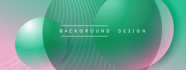 Gölgeli gradyan daireler. Vektör tekno soyut arka plan. Modern üstüste bindirme formları duvar kağıdı arkaplanı, tasarım şablonu