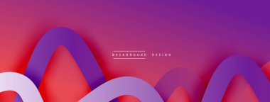 Gölge efektli dalga çizgisi olan soyut gradyan arkaplan. Geometrik bileşim. 3B gölge efektleri ve sıvı eğimleri