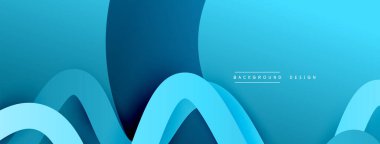 Gölge efektli dalga çizgisi olan soyut gradyan arkaplan. Geometrik bileşim. 3B gölge efektleri ve sıvı eğimleri