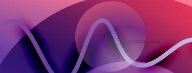 Gölge efektli dalga çizgisi olan soyut gradyan arkaplan. Geometrik bileşim. 3B gölge efektleri ve sıvı eğimleri