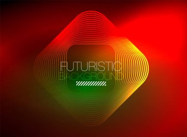 Neon rengi kare çizgileri soyut arkaplan. Parlak sihirli enerji ve hareket konsepti, vektör soyut duvar kağıdı arkaplanı