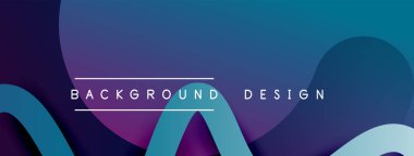 Gölge efektli dalga çizgisi olan soyut gradyan arkaplan. Geometrik bileşim. 3B gölge efektleri ve sıvı eğimleri