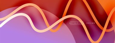 Gölge efektli dalga çizgisi olan soyut gradyan arkaplan. Geometrik bileşim. 3B gölge efektleri ve sıvı eğimleri