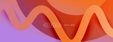 Gölge efektli dalga çizgisi olan soyut gradyan arkaplan. Geometrik bileşim. 3B gölge efektleri ve sıvı eğimleri