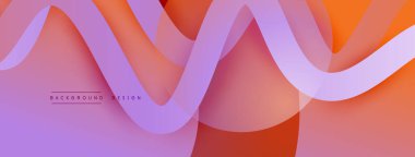 Gölge efektli dalga çizgisi olan soyut gradyan arkaplan. Geometrik bileşim. 3B gölge efektleri ve sıvı eğimleri