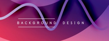 Gölge efektli dalga çizgisi olan soyut gradyan arkaplan. Geometrik bileşim. 3B gölge efektleri ve sıvı eğimleri