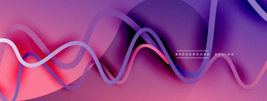 Gölge efektli dalga çizgisi olan soyut gradyan arkaplan. Geometrik bileşim. 3B gölge efektleri ve sıvı eğimleri