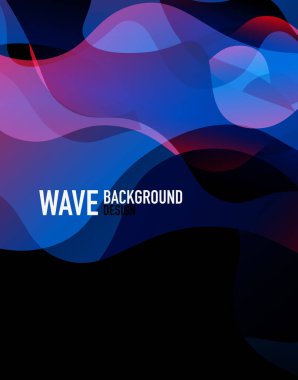 Dikey akışkan eğimli dalga soyut arkaplanı. Karanlıkta parlak renk dalgaları. Duvar Kağıdı, Sancak, Arkaplan, İniş Sayfası için Vektör İllüstrasyonu