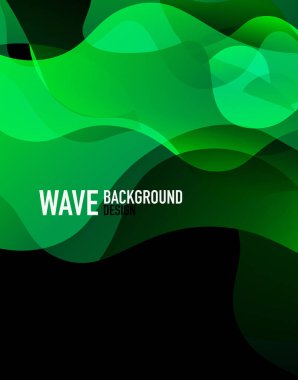 Dikey akışkan eğimli dalga soyut arkaplanı. Karanlıkta parlak renk dalgaları. Duvar Kağıdı, Sancak, Arkaplan, İniş Sayfası için Vektör İllüstrasyonu