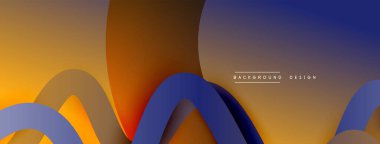 Gölge efektli dalga çizgisi olan soyut gradyan arkaplan. Geometrik bileşim. 3B gölge efektleri ve sıvı eğimleri