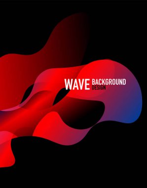 Dikey akışkan eğimli dalga soyut arkaplanı. Karanlıkta parlak renk dalgaları. Duvar Kağıdı, Sancak, Arkaplan, İniş Sayfası için Vektör İllüstrasyonu