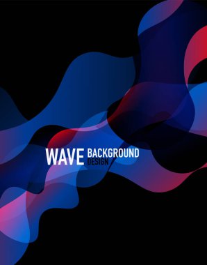 Dikey akışkan eğimli dalga soyut arkaplanı. Karanlıkta parlak renk dalgaları. Duvar Kağıdı, Sancak, Arkaplan, İniş Sayfası için Vektör İllüstrasyonu