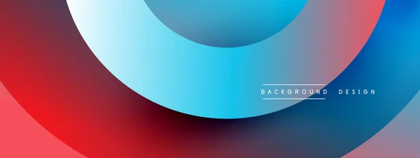 Abstract overlappende lijnen en cirkels geometrische achtergrond met gradiënt kleuren — Stockvector