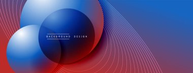 Gölgeli gradyan daireler. Vektör tekno soyut arka plan. Modern üstüste bindirme formları duvar kağıdı arkaplanı, tasarım şablonu