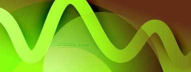 Gölge efektli dalga çizgisi olan soyut gradyan arkaplan. Geometrik bileşim. 3B gölge efektleri ve sıvı eğimleri