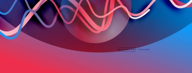 Gölge efektli dalga çizgisi olan soyut gradyan arkaplan. Geometrik bileşim. 3B gölge efektleri ve sıvı eğimleri