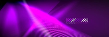 Neon dinamik ışınlar vektör soyut duvar kağıdı arka planı. Duvar kağıdı arkaplanı, iş ve teknoloji sunumları için tasarım şablonları, İnternet posterleri veya web broşürü kapakları