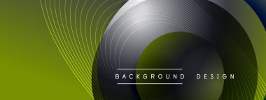 Gölgeli gradyan daireler. Vektör tekno soyut arka plan. Modern üstüste bindirme formları duvar kağıdı arkaplanı, tasarım şablonu