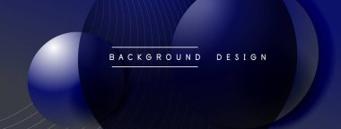 Gölgeli gradyan daireler. Vektör tekno soyut arka plan. Modern üstüste bindirme formları duvar kağıdı arkaplanı, tasarım şablonu