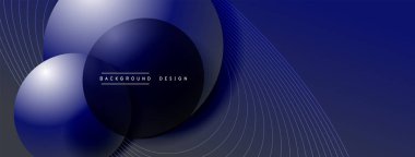 Gölgeli gradyan daireler. Vektör tekno soyut arka plan. Modern üstüste bindirme formları duvar kağıdı arkaplanı, tasarım şablonu