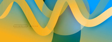 Gölge efektli dalga çizgisi olan soyut gradyan arkaplan. Geometrik bileşim. 3B gölge efektleri ve sıvı eğimleri