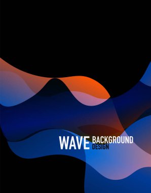 Dikey akışkan eğimli dalga soyut arkaplanı. Karanlıkta parlak renk dalgaları. Duvar Kağıdı, Sancak, Arkaplan, İniş Sayfası için Vektör İllüstrasyonu