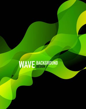 Dikey akışkan eğimli dalga soyut arkaplanı. Karanlıkta parlak renk dalgaları. Duvar Kağıdı, Sancak, Arkaplan, İniş Sayfası için Vektör İllüstrasyonu