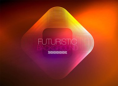 Neon rengi kare çizgileri soyut arkaplan. Parlak sihirli enerji ve hareket konsepti, vektör soyut duvar kağıdı arkaplanı