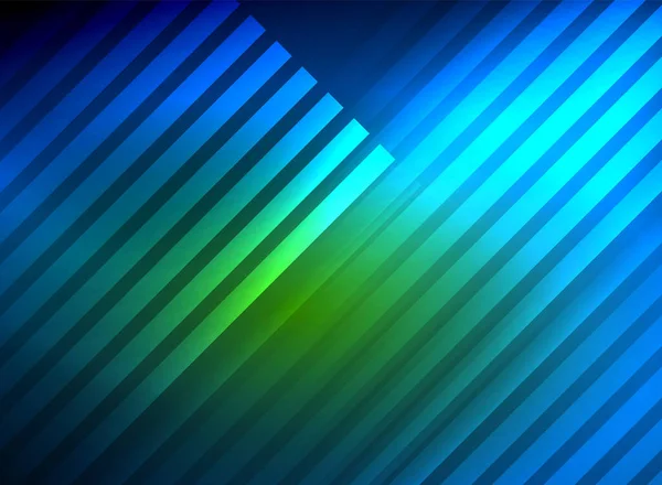 Color de neón brillante techno fondo abstracto, brillantes líneas de neón brillantes en el fondo oscuro — Archivo Imágenes Vectoriales