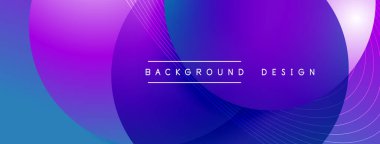 Gölgeli gradyan daireler. Vektör tekno soyut arka plan. Modern üstüste bindirme formları duvar kağıdı arkaplanı, tasarım şablonu