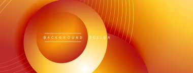 Gölgeli gradyan daireler. Vektör tekno soyut arka plan. Modern üstüste bindirme formları duvar kağıdı arkaplanı, tasarım şablonu