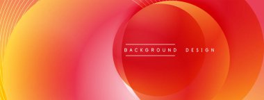 Gölgeli gradyan daireler. Vektör tekno soyut arka plan. Modern üstüste bindirme formları duvar kağıdı arkaplanı, tasarım şablonu