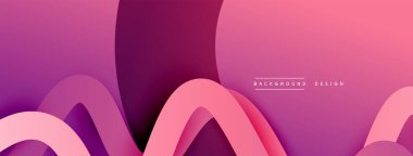 Gölge efektli dalga çizgisi olan soyut gradyan arkaplan. Geometrik bileşim. 3B gölge efektleri ve sıvı eğimleri