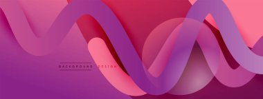 Gölge efektli dalga çizgisi olan soyut gradyan arkaplan. Geometrik bileşim. 3B gölge efektleri ve sıvı eğimleri