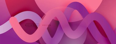 Gölge efektli dalga çizgisi olan soyut gradyan arkaplan. Geometrik bileşim. 3B gölge efektleri ve sıvı eğimleri