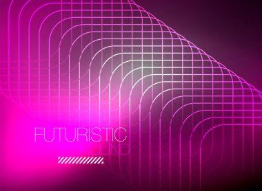 Neon rengi kare çizgileri soyut arkaplan. Parlak sihirli enerji ve hareket konsepti, vektör soyut duvar kağıdı arkaplanı