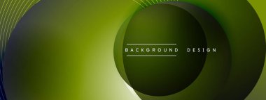 Gölgeli gradyan daireler. Vektör tekno soyut arka plan. Modern üstüste bindirme formları duvar kağıdı arkaplanı, tasarım şablonu