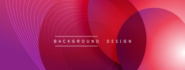 Gölgeli gradyan daireler. Vektör tekno soyut arka plan. Modern üstüste bindirme formları duvar kağıdı arkaplanı, tasarım şablonu