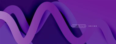 Gölge efektli dalga çizgisi olan soyut gradyan arkaplan. Geometrik bileşim. 3B gölge efektleri ve sıvı eğimleri