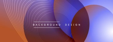 Gölgeli gradyan daireler. Vektör tekno soyut arka plan. Modern üstüste bindirme formları duvar kağıdı arkaplanı, tasarım şablonu