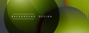 Gölgeli gradyan daireler. Vektör tekno soyut arka plan. Modern üstüste bindirme formları duvar kağıdı arkaplanı, tasarım şablonu