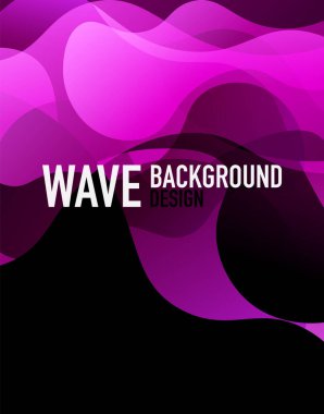 Dikey akışkan eğimli dalga soyut arkaplanı. Karanlıkta parlak renk dalgaları. Duvar Kağıdı, Sancak, Arkaplan, İniş Sayfası için Vektör İllüstrasyonu