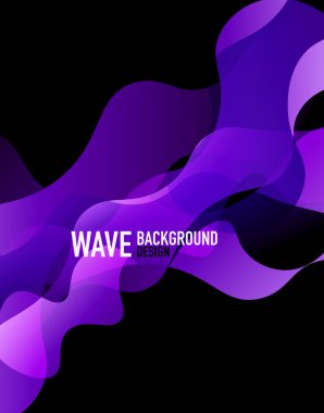 Dikey akışkan eğimli dalga soyut arkaplanı. Karanlıkta parlak renk dalgaları. Duvar Kağıdı, Sancak, Arkaplan, İniş Sayfası için Vektör İllüstrasyonu