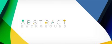 Asgari soyut arkaplan - beyaz üzerine gölge çizgileri ile örtüşen renk şekilleri. Duvar Kağıdı, Sancak, Arkaplan, İniş Sayfası için Vektör İllüstrasyonu