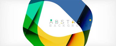 Asgari soyut arkaplan - beyaz üzerine gölge çizgileri ile örtüşen renk şekilleri. Duvar Kağıdı, Sancak, Arkaplan, İniş Sayfası için Vektör İllüstrasyonu