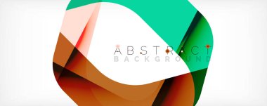 Asgari soyut arkaplan - beyaz üzerine gölge çizgileri ile örtüşen renk şekilleri. Duvar Kağıdı, Sancak, Arkaplan, İniş Sayfası için Vektör İllüstrasyonu