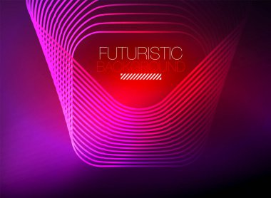 Neon rengi kare çizgileri soyut arkaplan. Parlak sihirli enerji ve hareket konsepti, vektör soyut duvar kağıdı arkaplanı