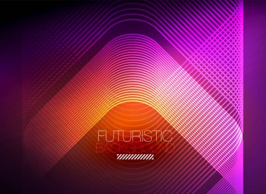 Neon rengi kare çizgileri soyut arkaplan. Parlak sihirli enerji ve hareket konsepti, vektör soyut duvar kağıdı arkaplanı