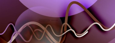 Gölge efektli dalga çizgisi olan soyut gradyan arkaplan. Geometrik bileşim. 3B gölge efektleri ve sıvı eğimleri