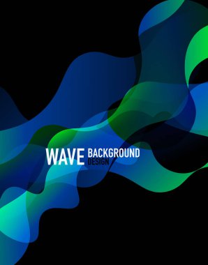 Dikey akışkan eğimli dalga soyut arkaplanı. Karanlıkta parlak renk dalgaları. Duvar Kağıdı, Sancak, Arkaplan, İniş Sayfası için Vektör İllüstrasyonu